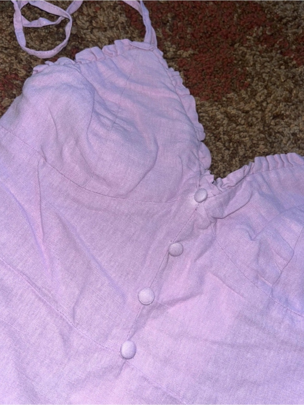 Zara Lilac Linen Blend Mini Dress